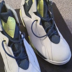 Gray and green jordan true flights